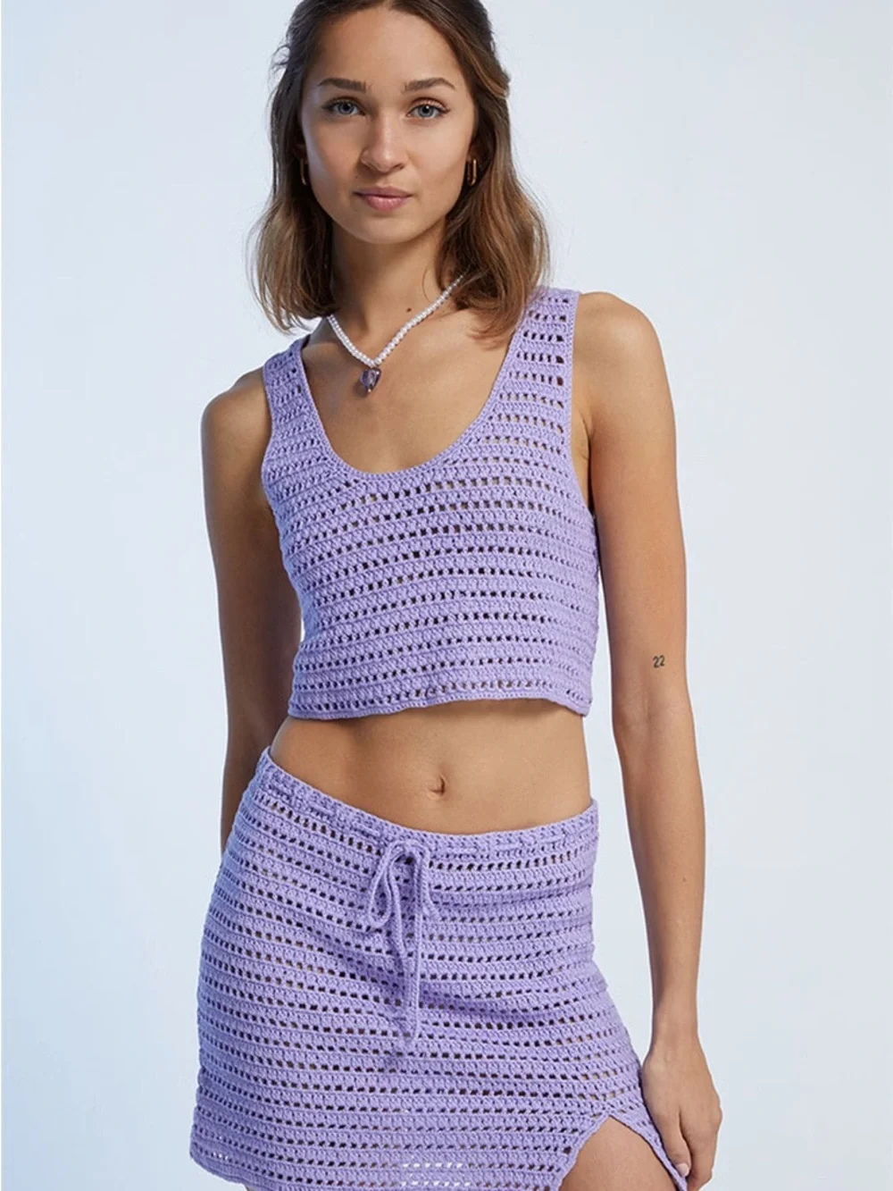 Pink Crochet Mini Skirt - Picture 9 of 9